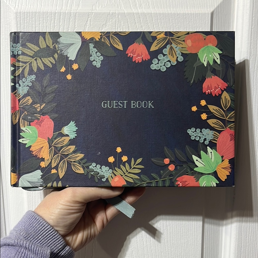 Floral Guest Book with Ribbon